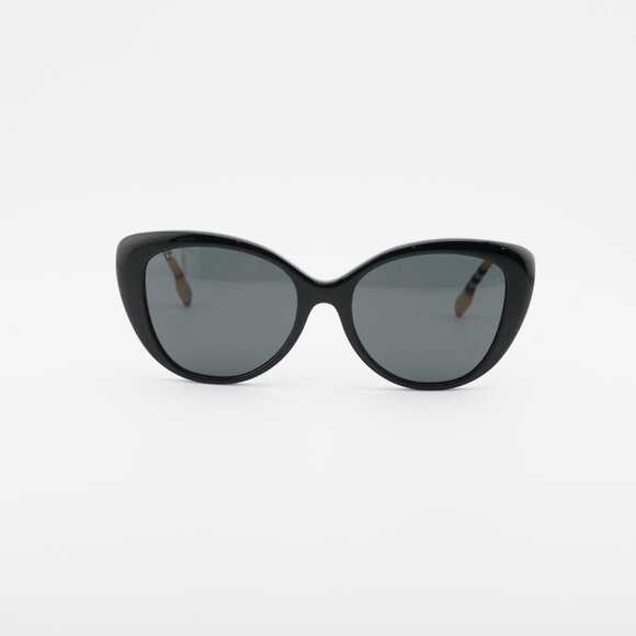 Burberry BE4407 385387 Sunglasses Black/Vintage Cat Eye Frame, Grey Lenses main image 5